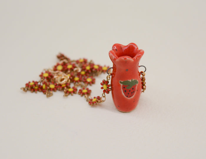 Strawberry Pot Necklace