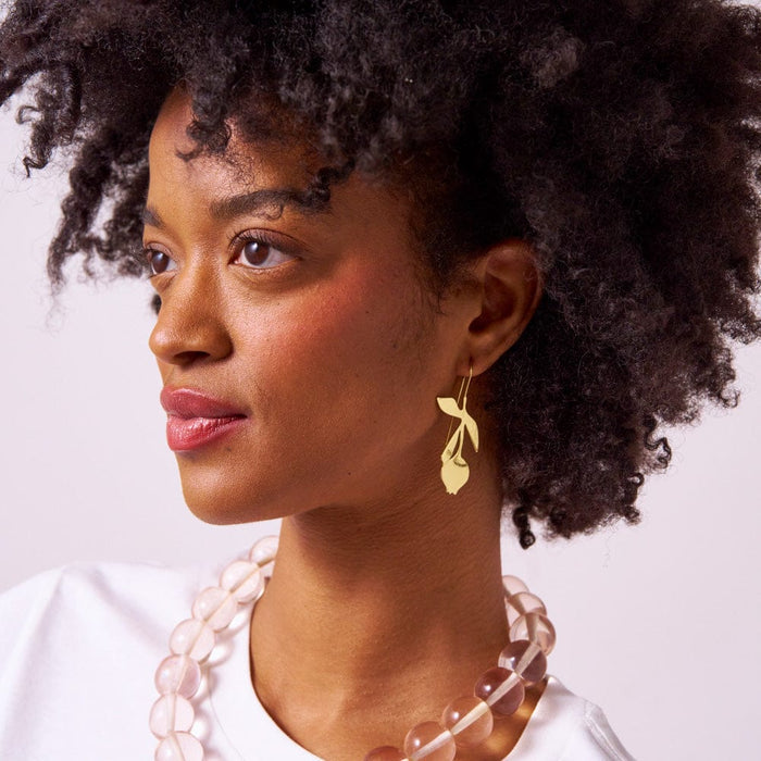 Suki Tulip threader Earrings Brass Threader