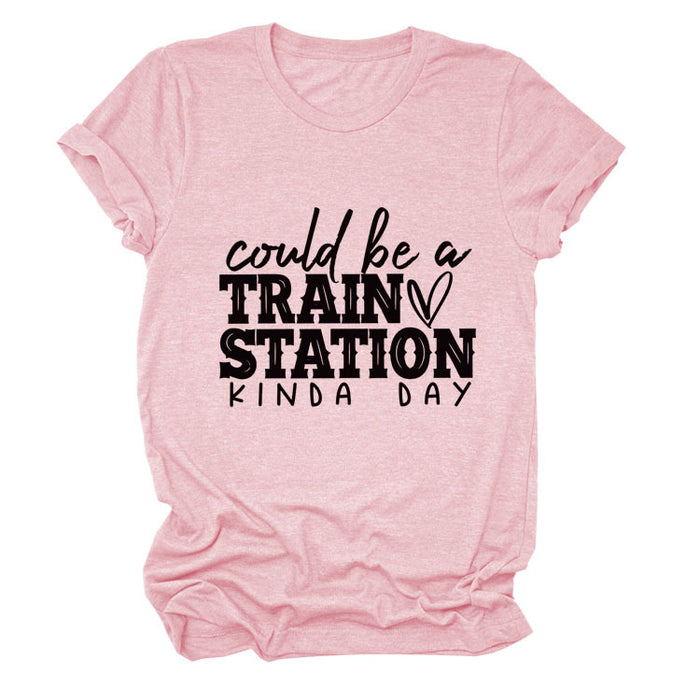 Pink (black font) / S