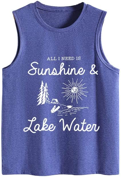 Summer Vacation Lake River Tank Shirt Women All I Need is Sunshine and Lake Water Tees