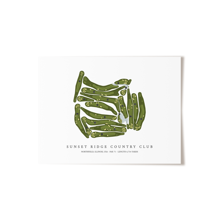Sunset Ridge Country Club | Golf Course Print | Unframed
