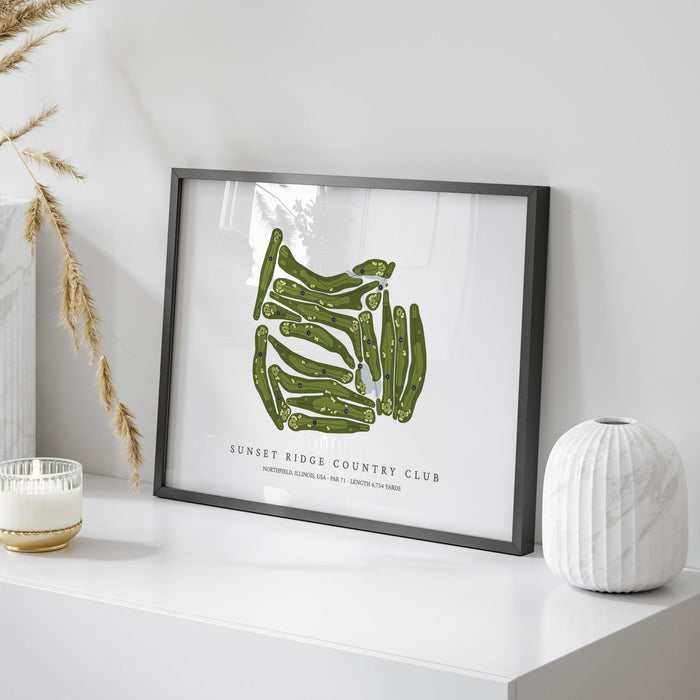 Sunset Ridge Country Club | Golf Course Print | On Table