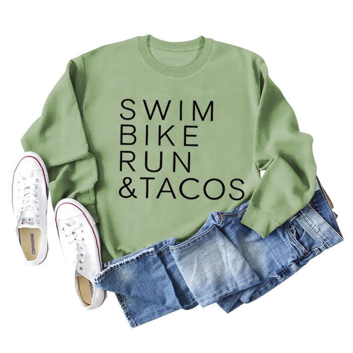Olive sweater (black font) / S