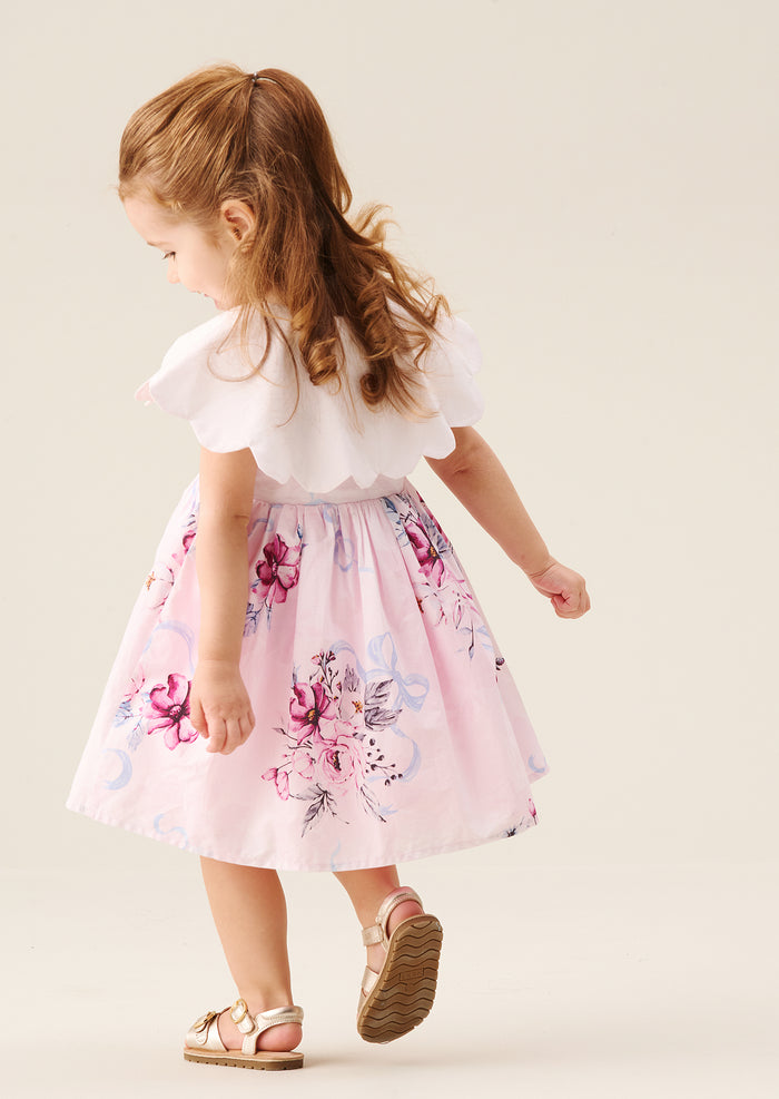 Sybil Pink Scalloped Collar Dress