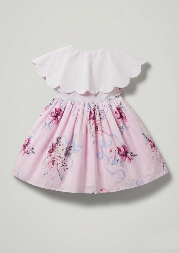 Sybil Pink Scalloped Collar Dress