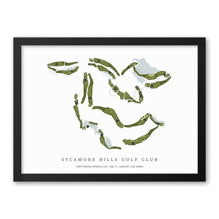 Sycamore Hills Golf Club | Heritage Style Golf Course Print | Black Frame