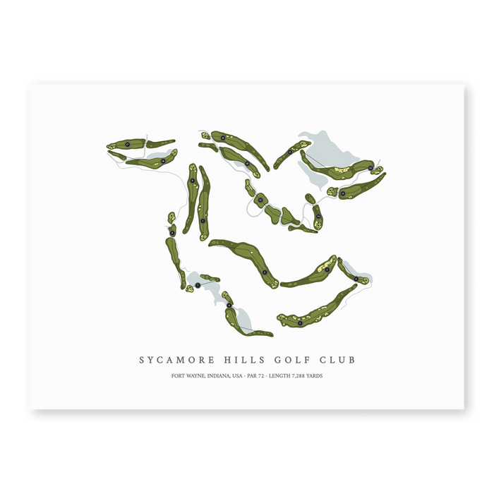 Sycamore Hills Golf Club | Heritage Style Golf Course Print | Unframed