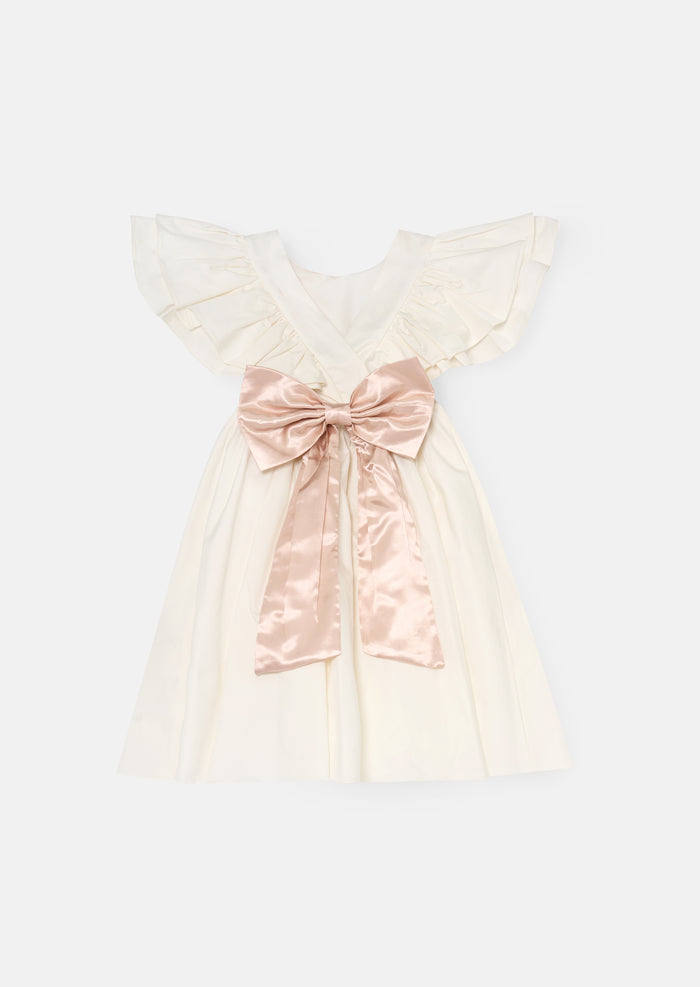 Sylvie Ruffle Dress with Soft Pink Sash
