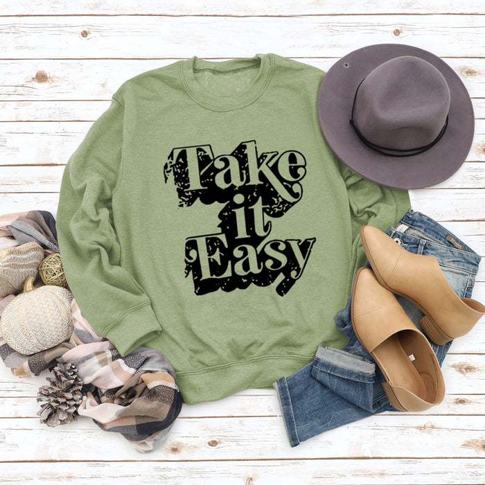 Olive green sweater (black word color picture) / S