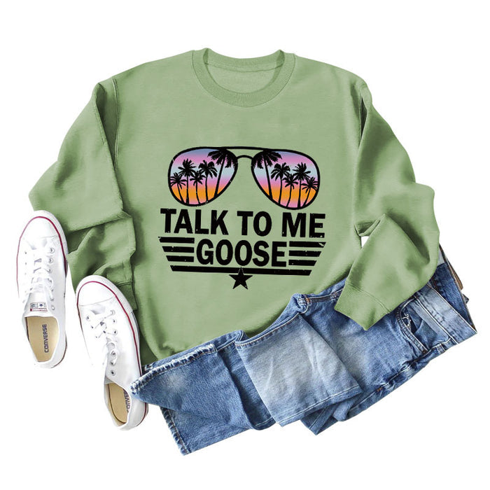 Olive green sweater (black word color picture) / S