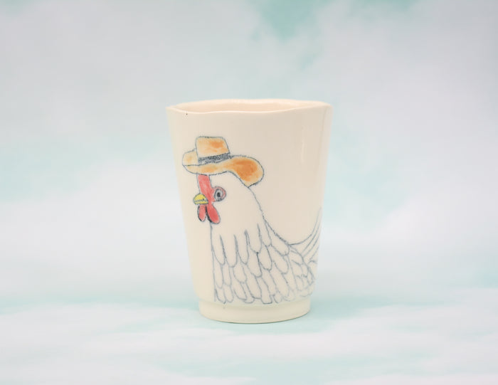 Tammy the Chicken with the Cowboy Hat Cup