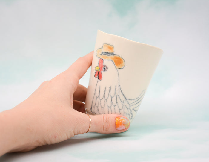 Tammy the Chicken with the Cowboy Hat Cup