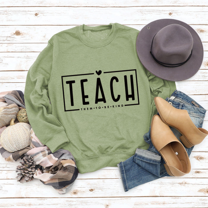 Olive sweater (black font) / S