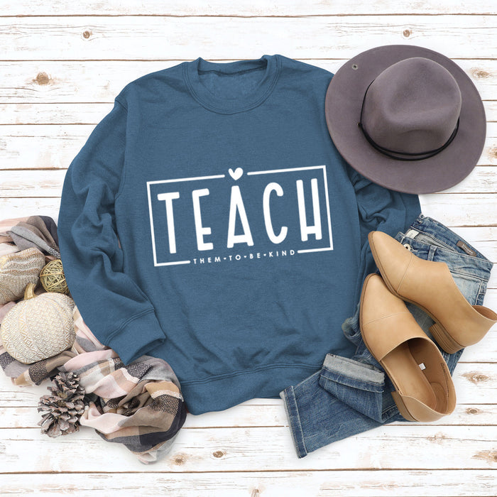 Blue sweater (white font) / S