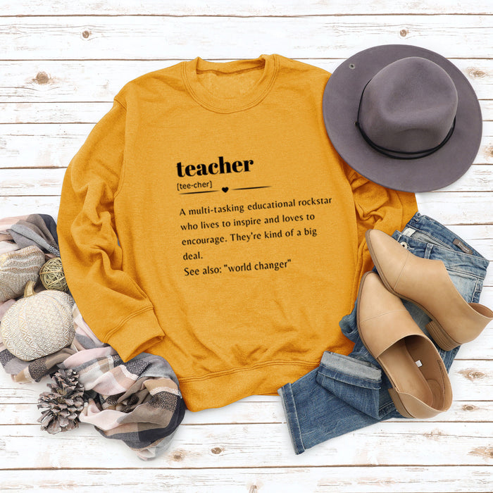 Yellow sweater (black font) / S