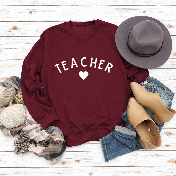 Wine red sweater (white font) / S