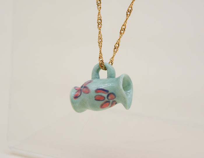 Teal Garden Pot Necklace