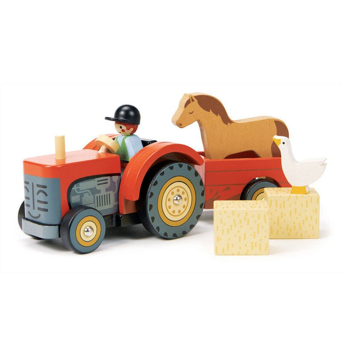 Tender Leaf Toys Wooden Farm Tractor Play Set