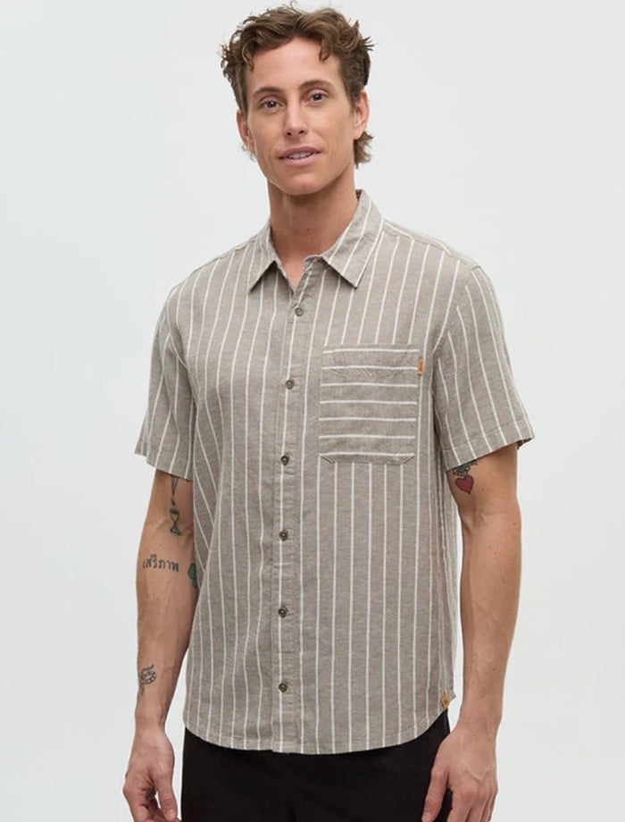 TENTREE M HEMP BUTTON FRONT SS