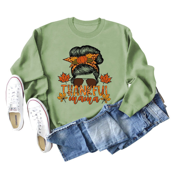 Olive green sweater (black word color picture) / S