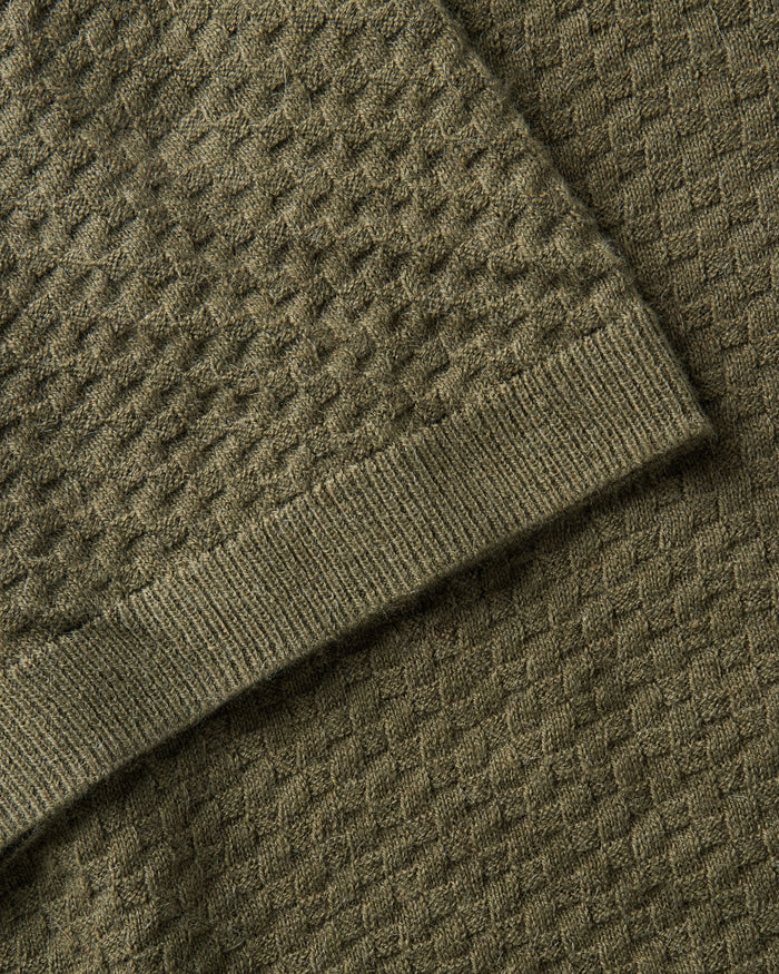 The Arlo Sweater Polo in Cilantro Texture Knit
