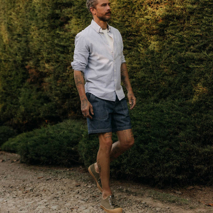 The Breakwater Short in Washed Indigo Chambray