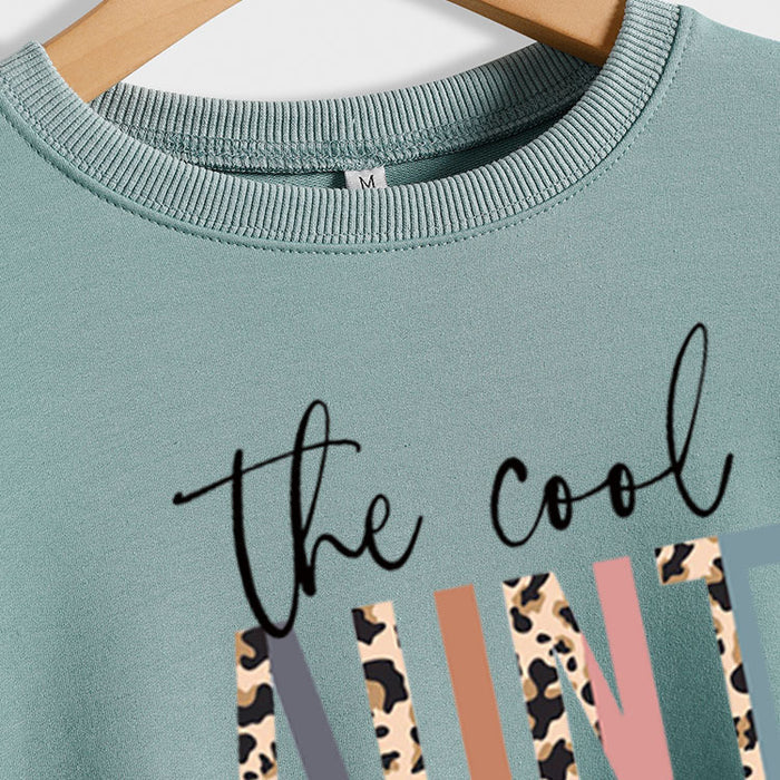 The Cool Aunt Letters Personality Round Neck Women's Sweatshirt Long Sleeve Bottoming