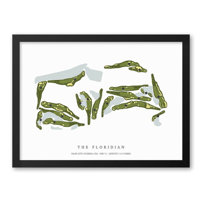 The Floridian | Golf Course Map | Black Frame