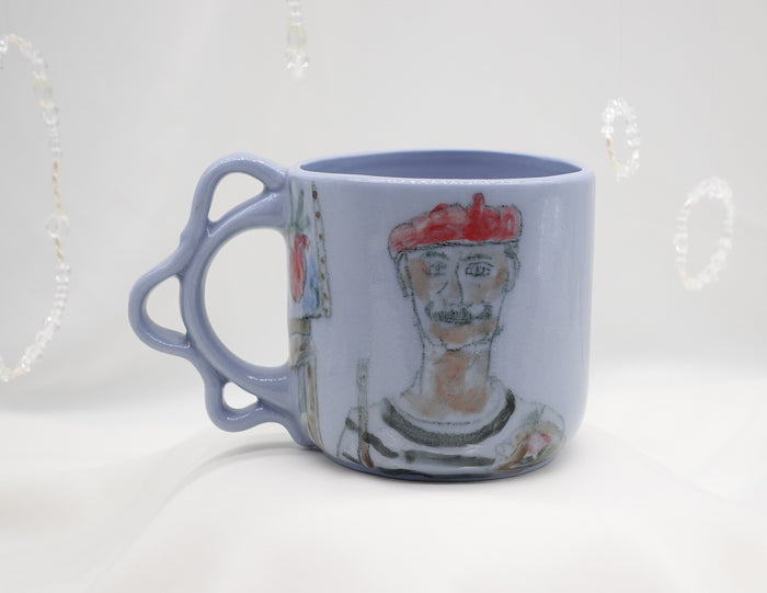 The French Painter Mug with Wavy Handle in Blue