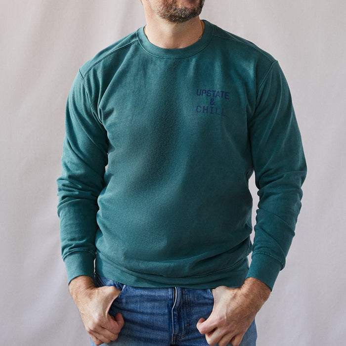 The Heart: Upstate & Chill® Crewneck - Blue Spruce