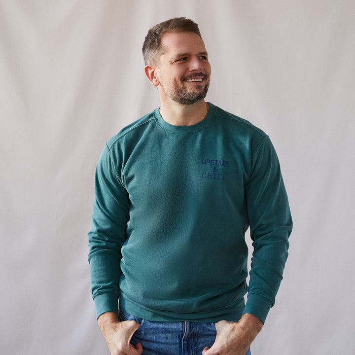 The Heart: Upstate & Chill® Crewneck - Blue Spruce
