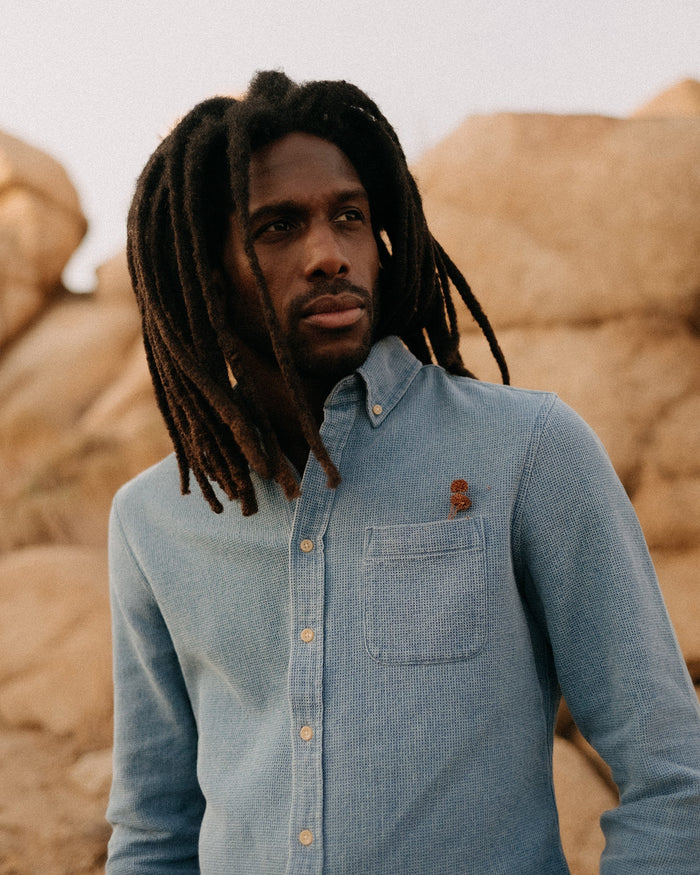 The Jack in Washed Indigo Waffle