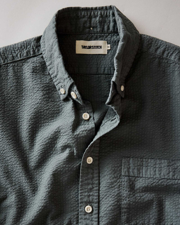 The Short Sleeve Jack in Deep Sea Seersucker