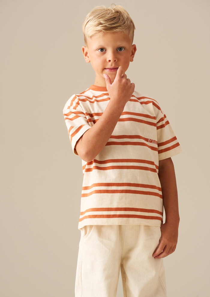 Theo Stripe Textured T Shirt