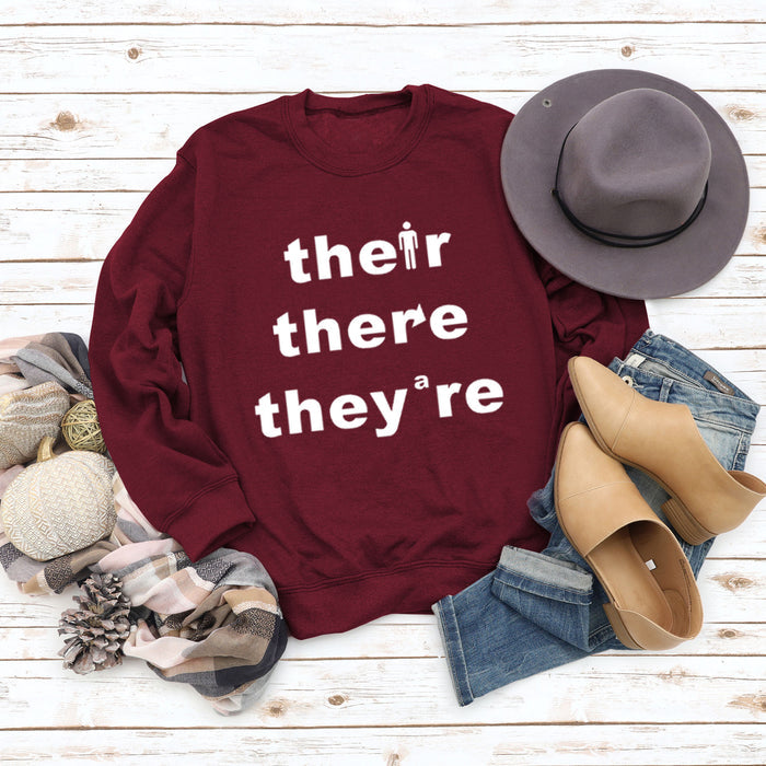 Wine red sweater (white font) / S