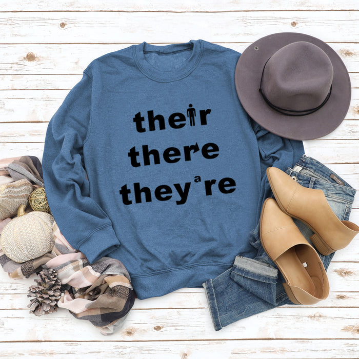 Blue sweater (black font) / S