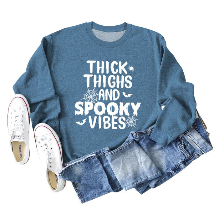 Blue sweater (white font) / S