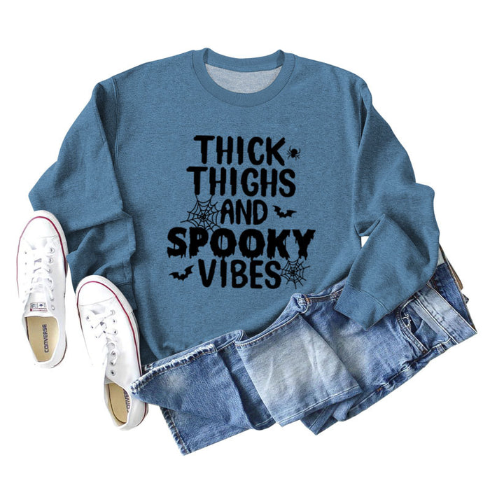 Blue sweater (black font) / S