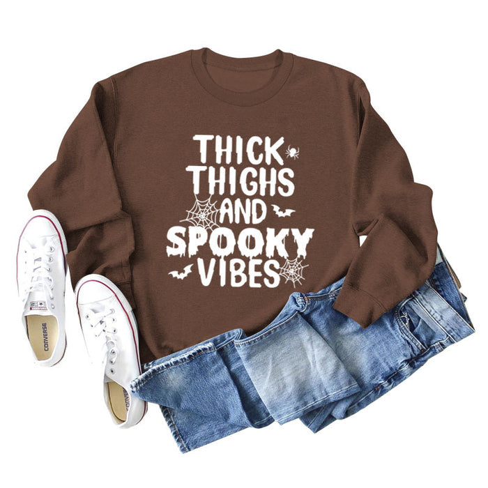 Coffee colored sweater (white font) / S