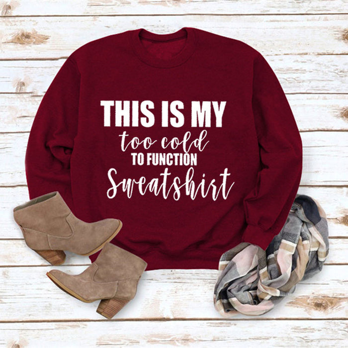 Red wine sweater (white font) / S