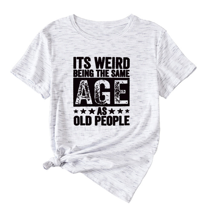 This Is Strange, Letter Printed Women's New Summer Short Sleeved Shirt