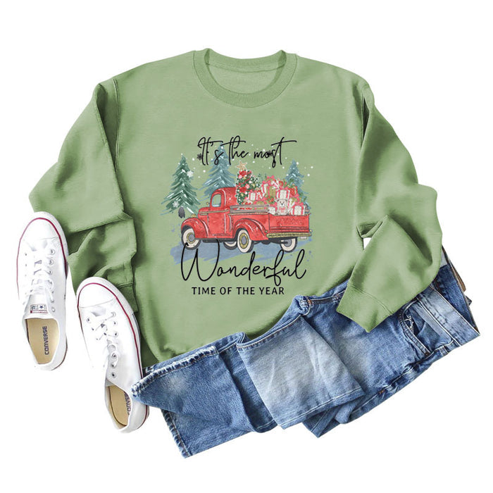 Olive green sweater (black word color picture) / S