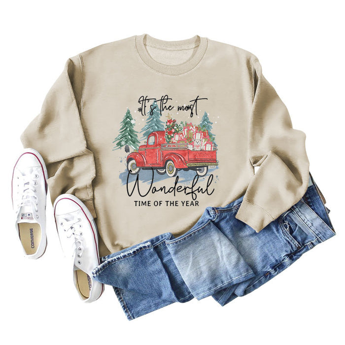This Is The Most Wonderful Monogram Print Long Sleeve Sweatshirt for Women