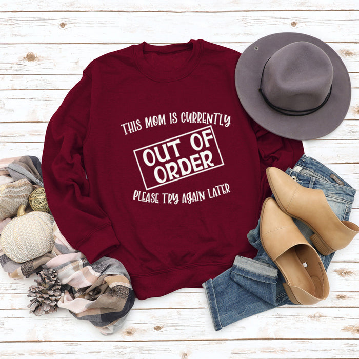Wine red sweater (white font) / S
