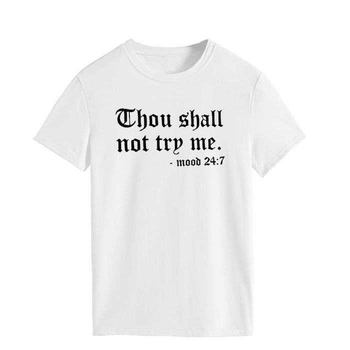 Thou Shall Not Trp Me Letter T-shirt Casual Woman Short Sleeve T-shirt Top