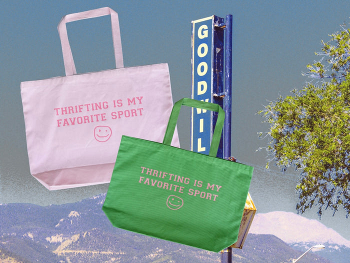 Thrifting is My Favorite Sport Tote - Pink