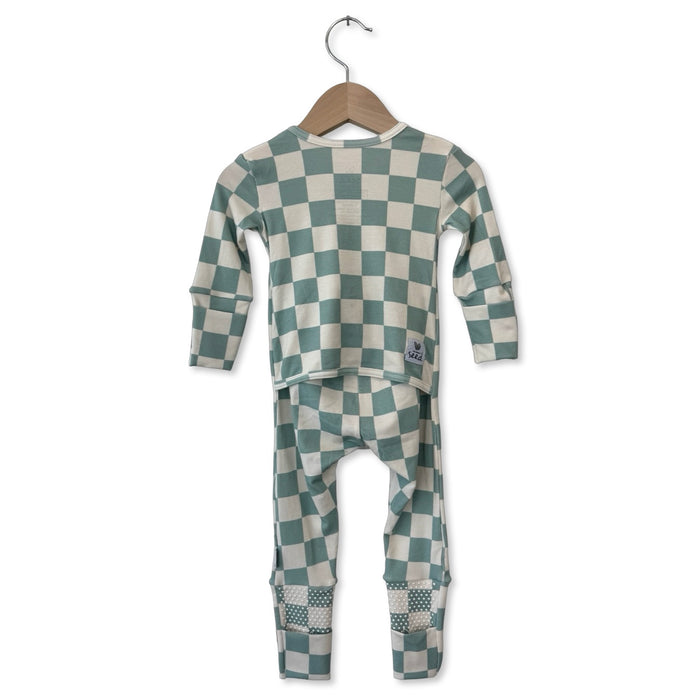 Tidepool Check Kid's Day to Night Romper