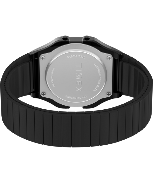 Timex T80 34mm Stainless Steel Expansion Band Watch - Black