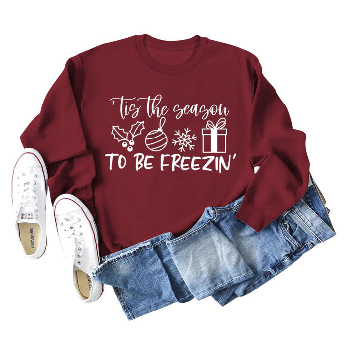 Red wine sweater (white font) / S