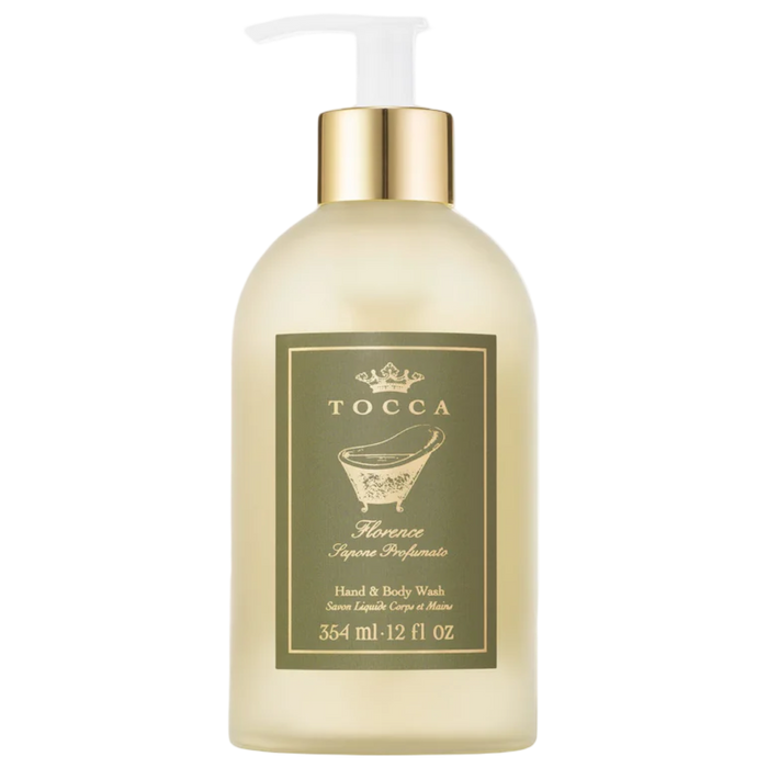 tocca florence, tocca hand and body wash, florence body wash, luxury hand soap, tocca florence fragrance, floral body wash, gentle hand cleanser, designer bath products